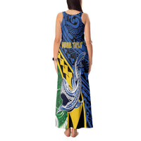 Personalised Crocodile and Shark Solomon Islands Tank Maxi Dress Polynesian Tribal Tattoo
