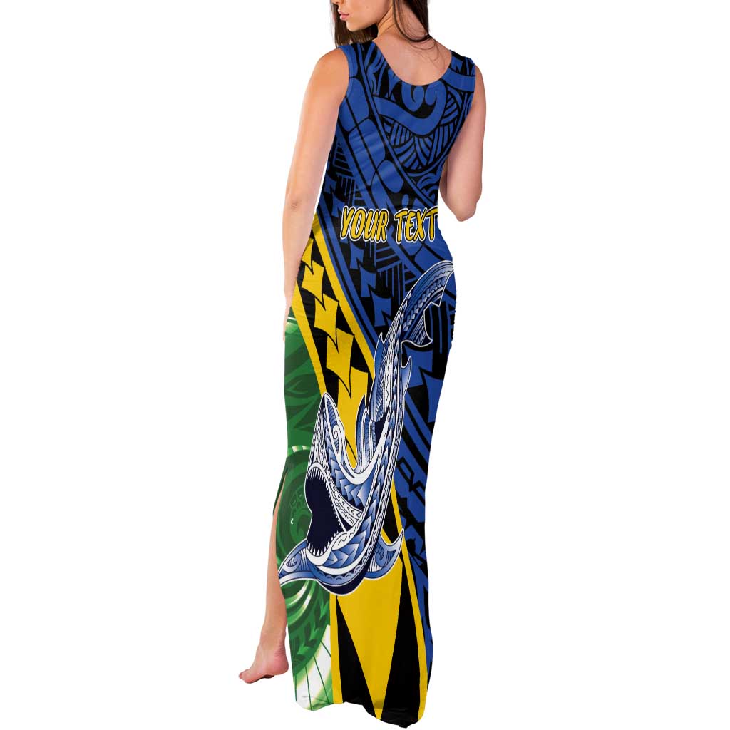 Personalised Crocodile and Shark Solomon Islands Tank Maxi Dress Polynesian Tribal Tattoo