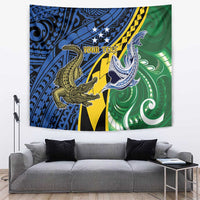 Personalised Crocodile and Shark Solomon Islands Tapestry Polynesian Tribal Tattoo LT9 Green - Polynesian Pride