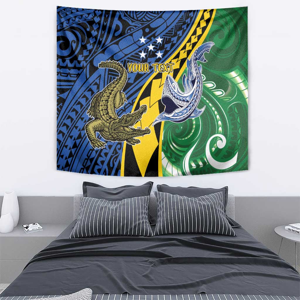 Personalised Crocodile and Shark Solomon Islands Tapestry Polynesian Tribal Tattoo LT9 - Polynesian Pride