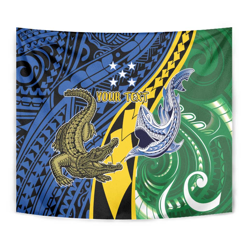 Personalised Crocodile and Shark Solomon Islands Tapestry Polynesian Tribal Tattoo LT9 - Polynesian Pride