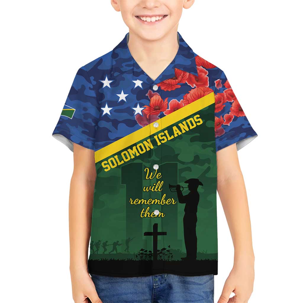 Personalised Solomon Islands Remembrance Day Family Matching Puletasi and Hawaiian Shirt We Will Remember Them with Camouflage Style