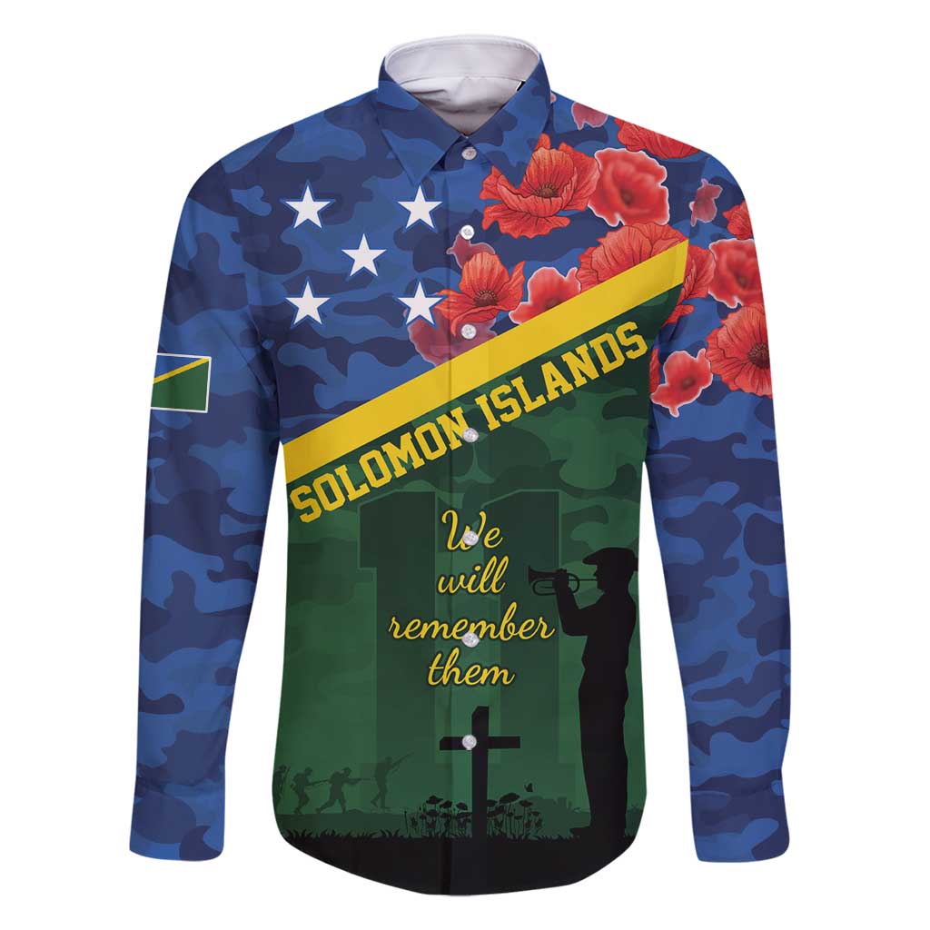 Personalised Solomon Islands Remembrance Day Family Matching Tank Maxi Dress and Hawaiian Shirt We Will Remember Them with Camouflage Style