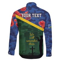 Personalised Solomon Islands Remembrance Day Family Matching Tank Maxi Dress and Hawaiian Shirt We Will Remember Them with Camouflage Style