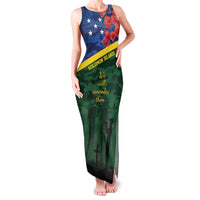 Personalised Solomon Islands Remembrance Day Family Matching Tank Maxi Dress and Hawaiian Shirt We Will Remember Them with Camouflage Style