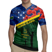Personalised Solomon Islands Remembrance Day Rugby Jersey We Will Remember Them with Camouflage Style LT9 - Polynesian Pride