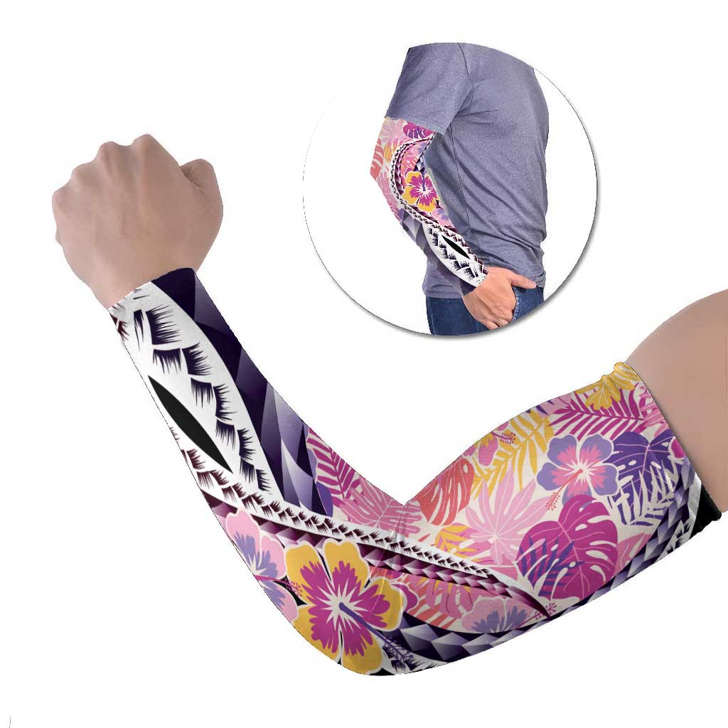Aloha Vintage Hibiscus Lei Seamless Pattern Arm Sleeves - Polynesian Pride