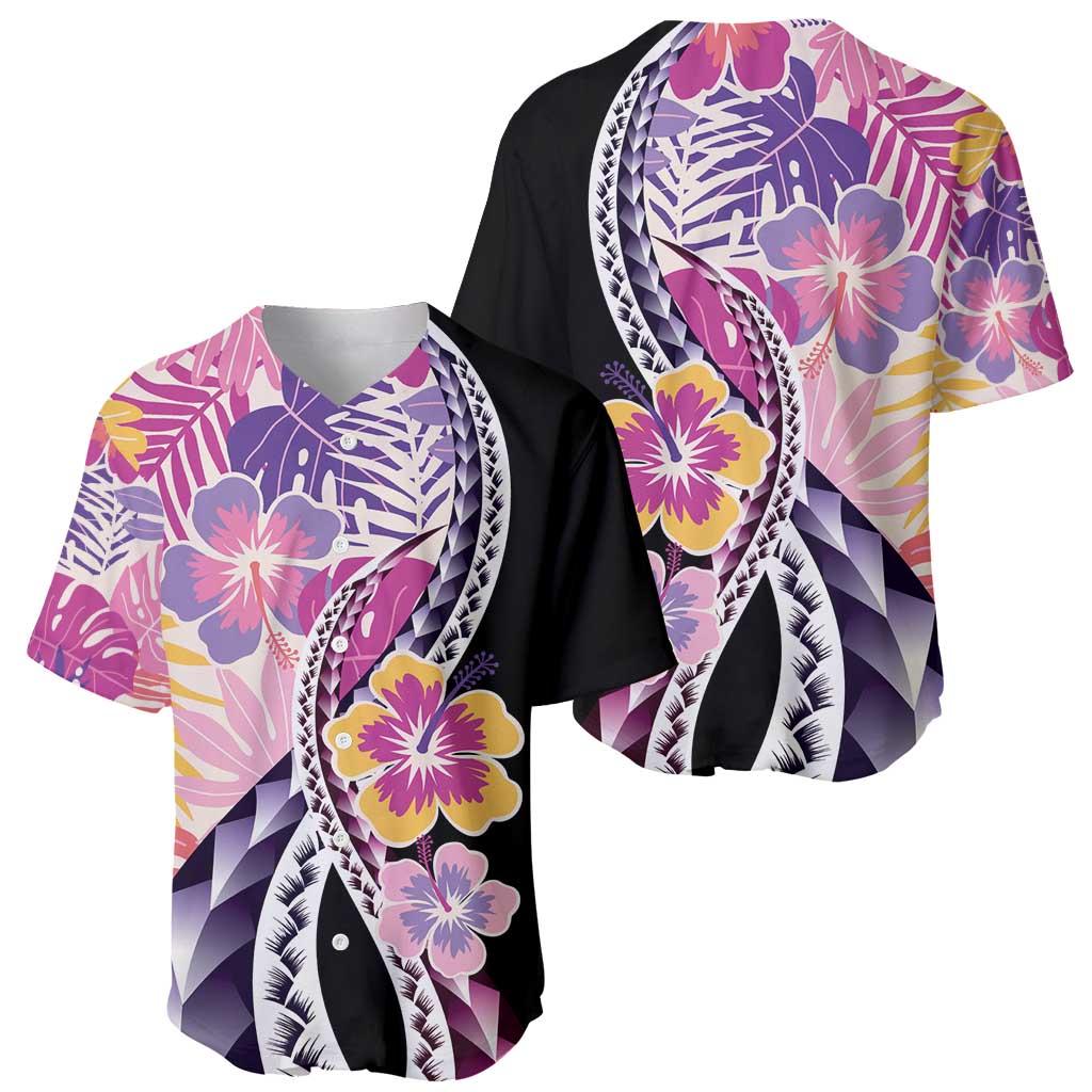 Aloha Vintage Hibiscus Lei Seamless Pattern Baseball Jersey - Polynesian Pride