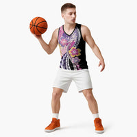 Aloha Vintage Hibiscus Lei Seamless Pattern Basketball Jersey - Polynesian Pride