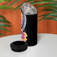 Aloha Vintage Hibiscus Lei Seamless Pattern 4 in 1 Can Cooler Tumbler - Polynesian Pride