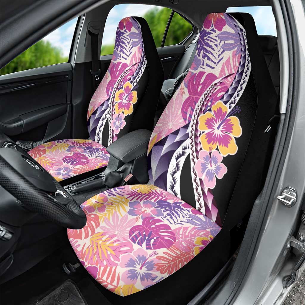 Aloha Vintage Hibiscus Lei Seamless Pattern Car Seat Cover - Polynesian Pride