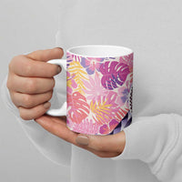 Aloha Vintage Hibiscus Lei Seamless Pattern Ceramic Mug - Polynesian Pride