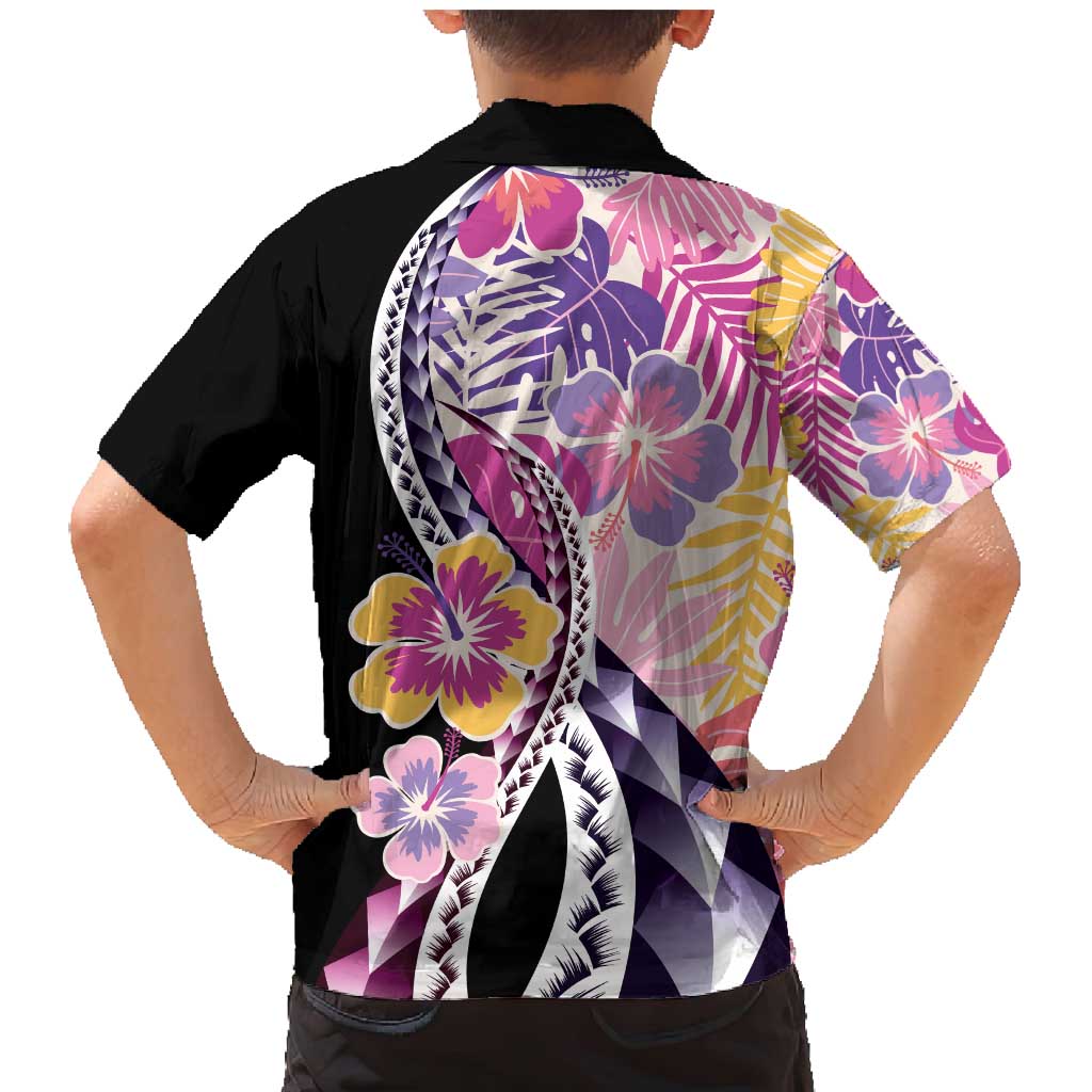 Aloha Vintage Hibiscus Lei Seamless Pattern Family Matching Mermaid Dress and Hawaiian Shirt - Polynesian Pride