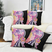 Aloha Vintage Hibiscus Lei Seamless Pattern Pillow Cover - Polynesian Pride