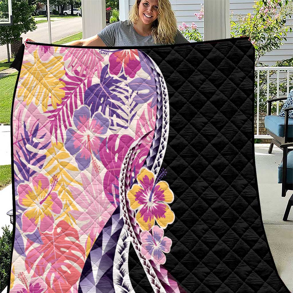 Aloha Vintage Hibiscus Lei Seamless Pattern Quilt - Polynesian Pride
