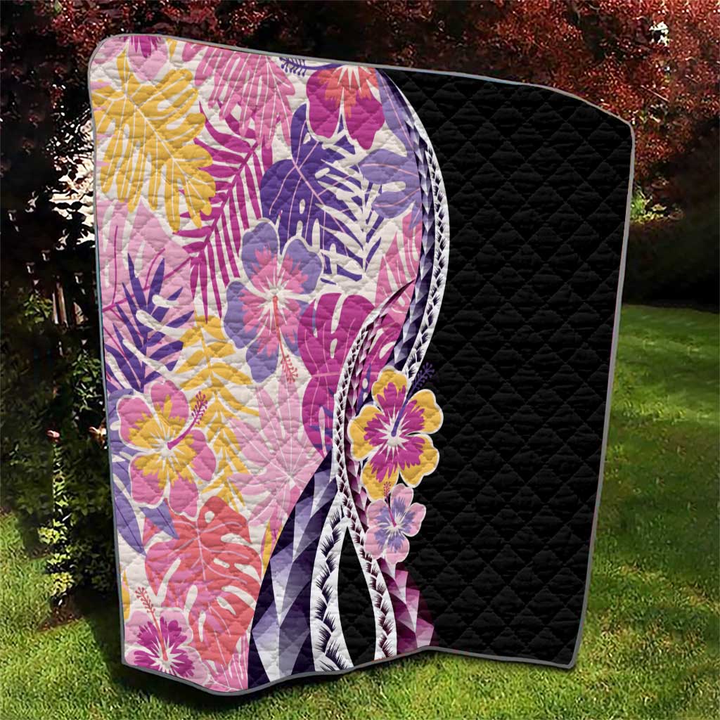 Aloha Vintage Hibiscus Lei Seamless Pattern Quilt - Polynesian Pride