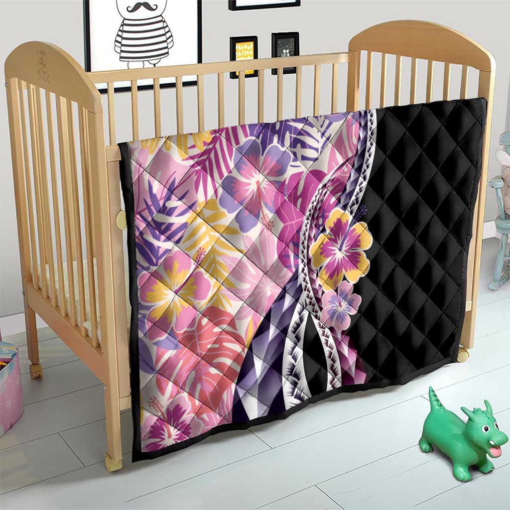 Aloha Vintage Hibiscus Lei Seamless Pattern Quilt - Polynesian Pride