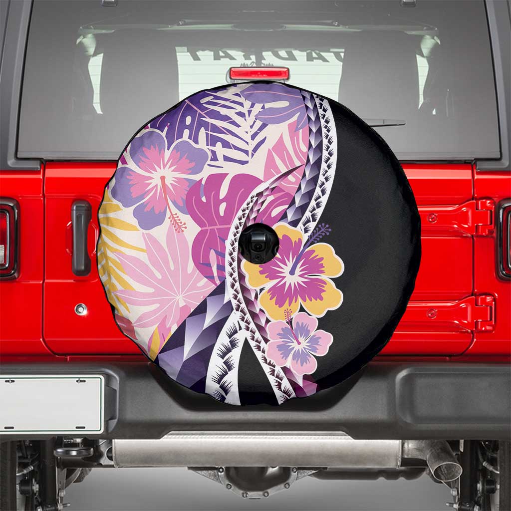 Aloha Vintage Hibiscus Lei Seamless Pattern Spare Tire Cover - Polynesian Pride