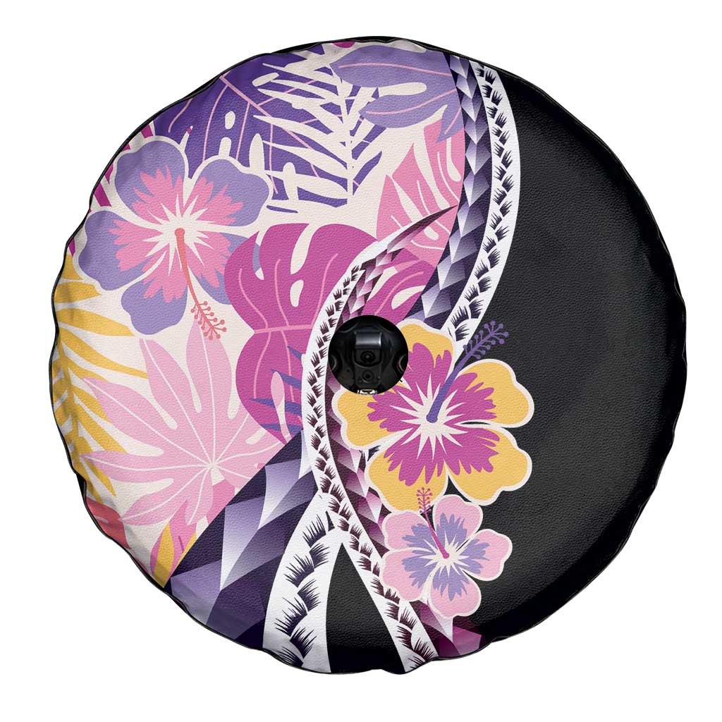 Aloha Vintage Hibiscus Lei Seamless Pattern Spare Tire Cover - Polynesian Pride