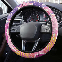 Aloha Vintage Hibiscus Lei Seamless Pattern Steering Wheel Cover - Polynesian Pride