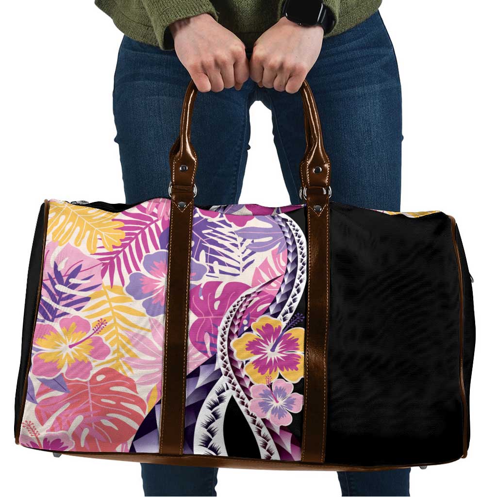 Aloha Vintage Hibiscus Lei Seamless Pattern Travel Bag - Polynesian Pride