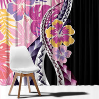 Aloha Vintage Hibiscus Lei Seamless Pattern Window Curtain - Polynesian Pride