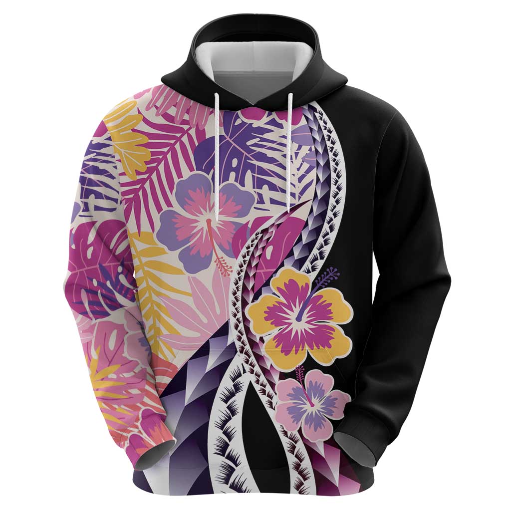 Aloha Vintage Hibiscus Lei Seamless Pattern Zip Hoodie - Polynesian Pride