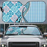 Aloha Vintage Palaka Floral Hawaiian Quilt Auto Sun Shade Uliuli Motif - Polynesian Pride