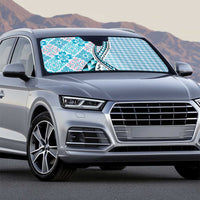 Aloha Vintage Palaka Floral Hawaiian Quilt Auto Sun Shade Uliuli Motif - Polynesian Pride