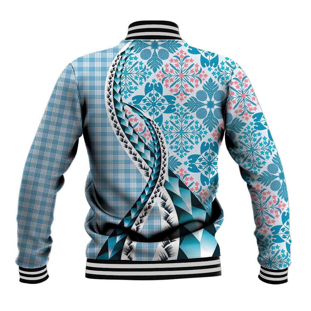 Aloha Vintage Palaka Floral Hawaiian Quilt Baseball Jacket Uliuli Motif - Polynesian Pride