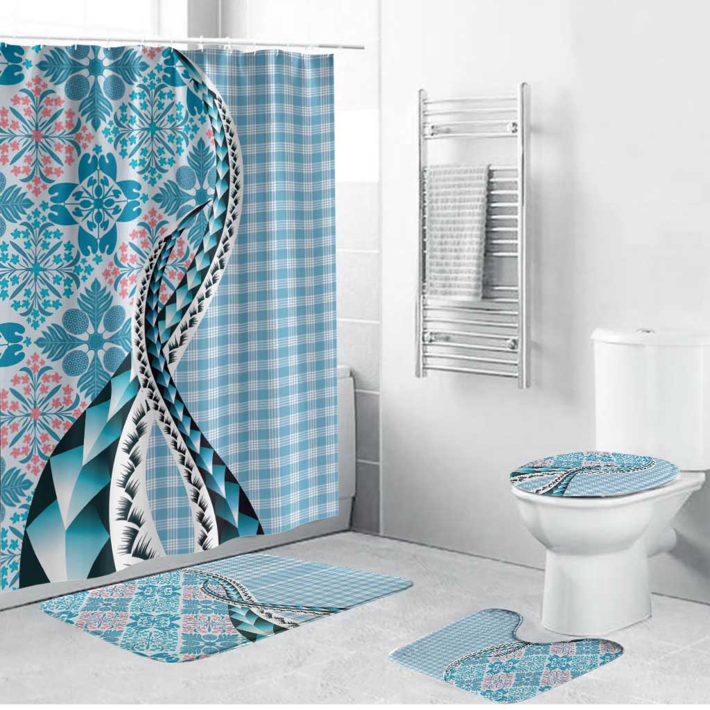 Aloha Vintage Palaka Floral Hawaiian Quilt Bathroom Set Uliuli Motif - Polynesian Pride