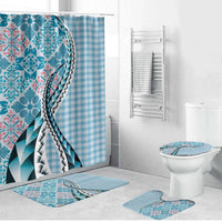 Aloha Vintage Palaka Floral Hawaiian Quilt Bathroom Set Uliuli Motif - Polynesian Pride