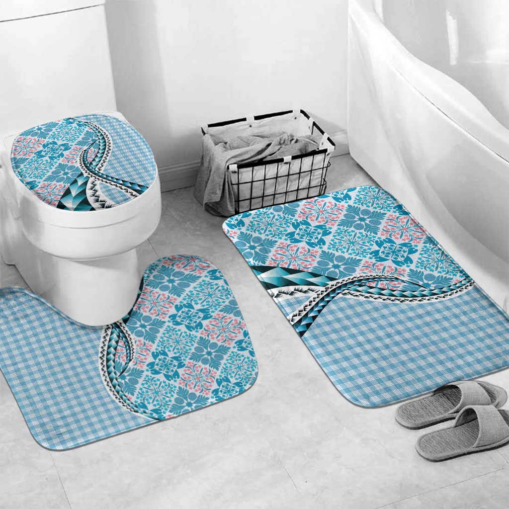 Aloha Vintage Palaka Floral Hawaiian Quilt Bathroom Set Uliuli Motif - Polynesian Pride