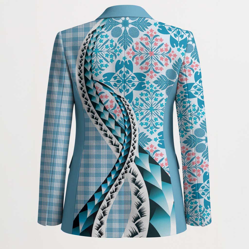 Aloha Vintage Palaka Floral Hawaiian Quilt Blazer Uliuli Motif - Polynesian Pride