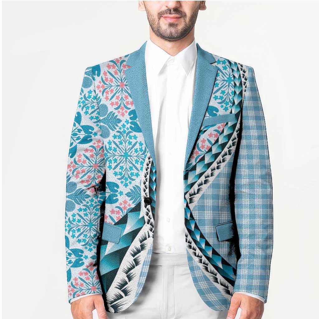 Aloha Vintage Palaka Floral Hawaiian Quilt Blazer Uliuli Motif - Polynesian Pride