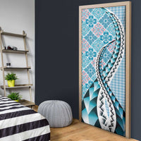 Aloha Vintage Palaka Floral Hawaiian Quilt Door Cover Uliuli Motif - Polynesian Pride