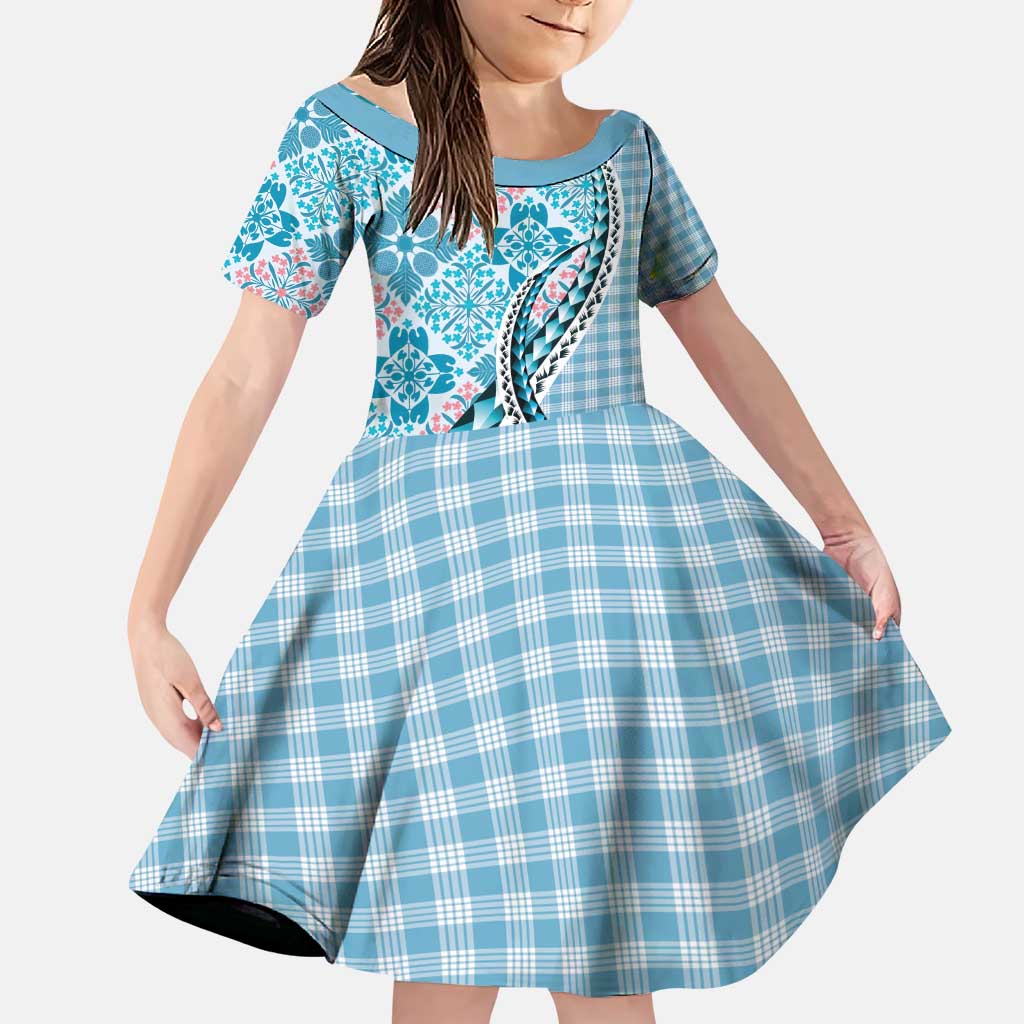 Aloha Vintage Palaka Floral Hawaiian Quilt Family Matching Puletasi and Hawaiian Shirt Uliuli Motif - Polynesian Pride