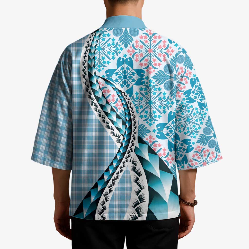 Aloha Vintage Palaka Floral Hawaiian Quilt Kimono Uliuli Motif - Polynesian Pride