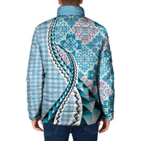 Aloha Vintage Palaka Floral Hawaiian Quilt Padded Jacket Uliuli Motif - Polynesian Pride