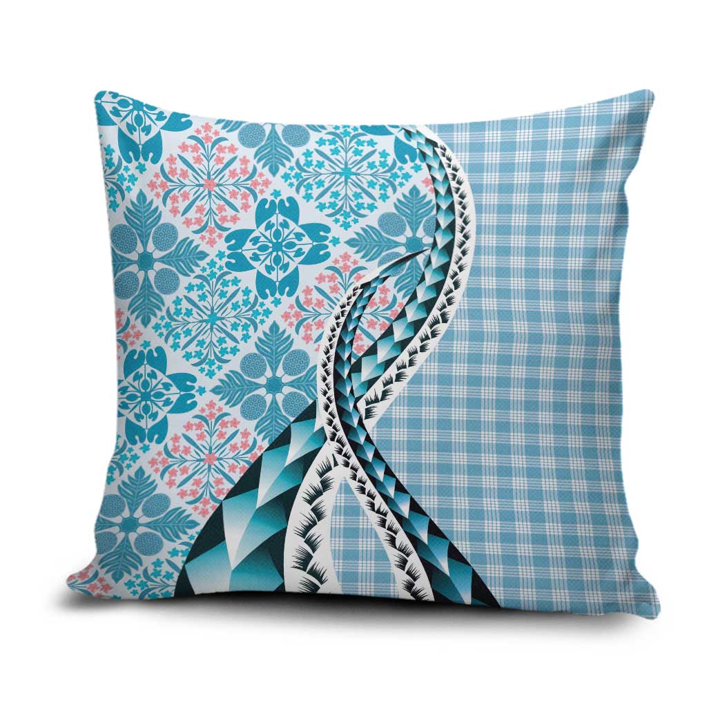 Aloha Vintage Palaka Floral Hawaiian Quilt Pillow Cover Uliuli Motif - Polynesian Pride