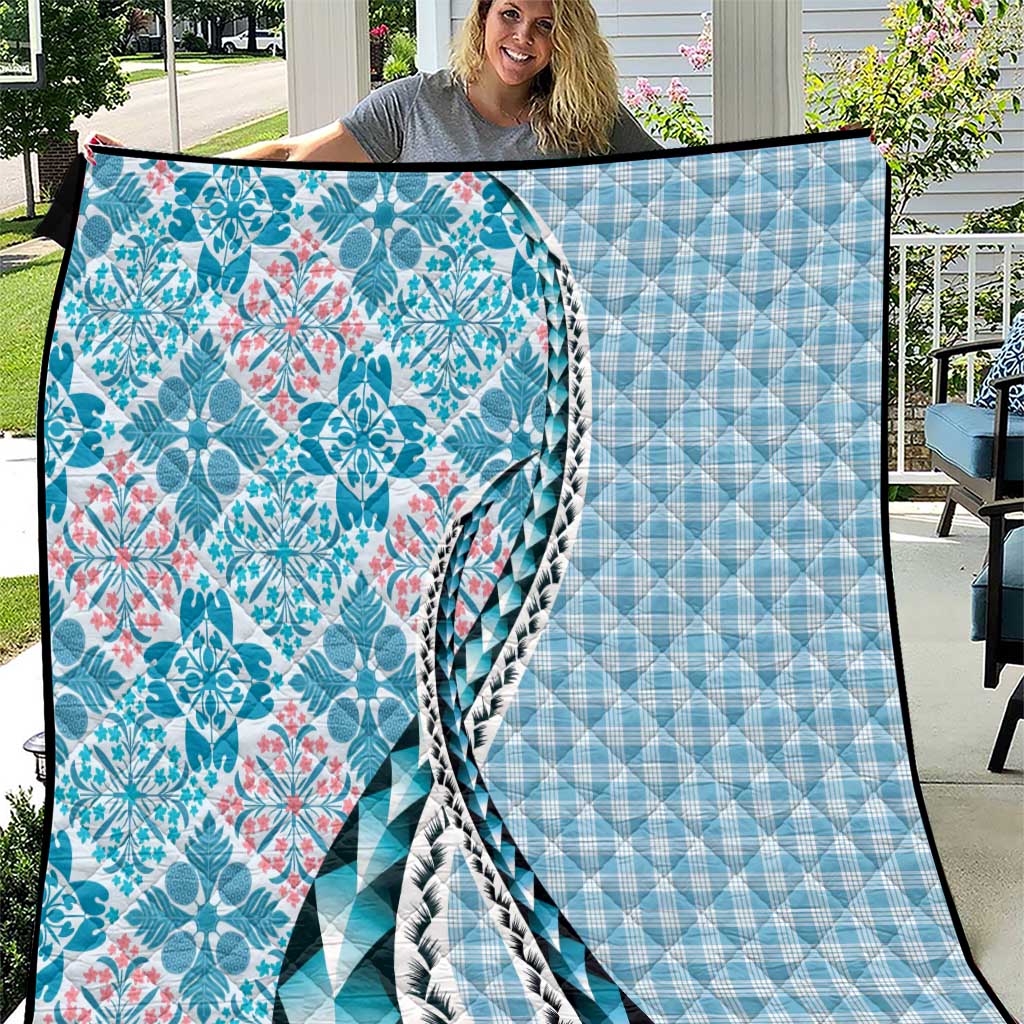 Aloha Vintage Palaka Floral Hawaiian Quilt Quilt Uliuli Motif - Polynesian Pride