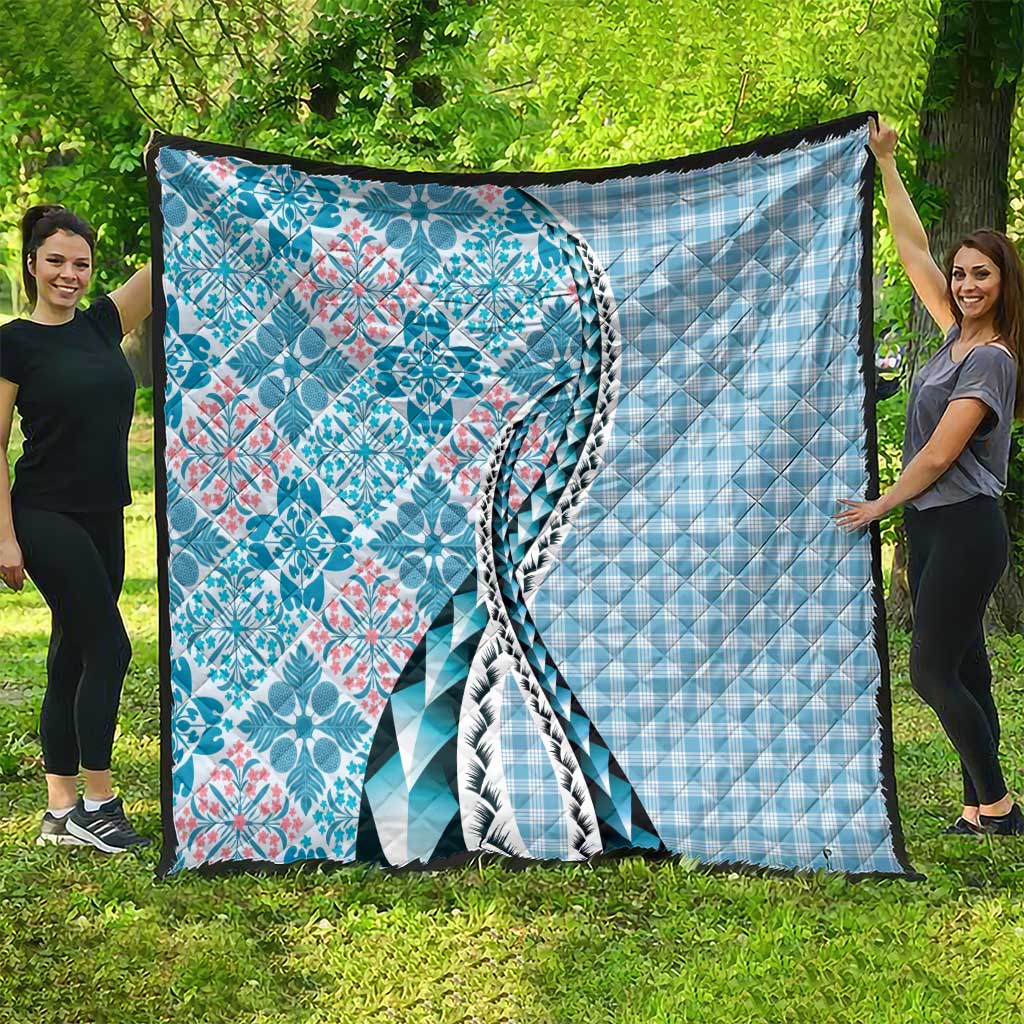 Aloha Vintage Palaka Floral Hawaiian Quilt Quilt Uliuli Motif - Polynesian Pride