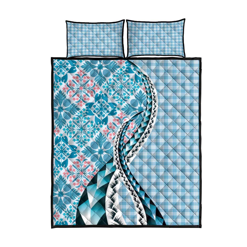 Aloha Vintage Palaka Floral Hawaiian Quilt Quilt Bed Set Uliuli Motif - Polynesian Pride