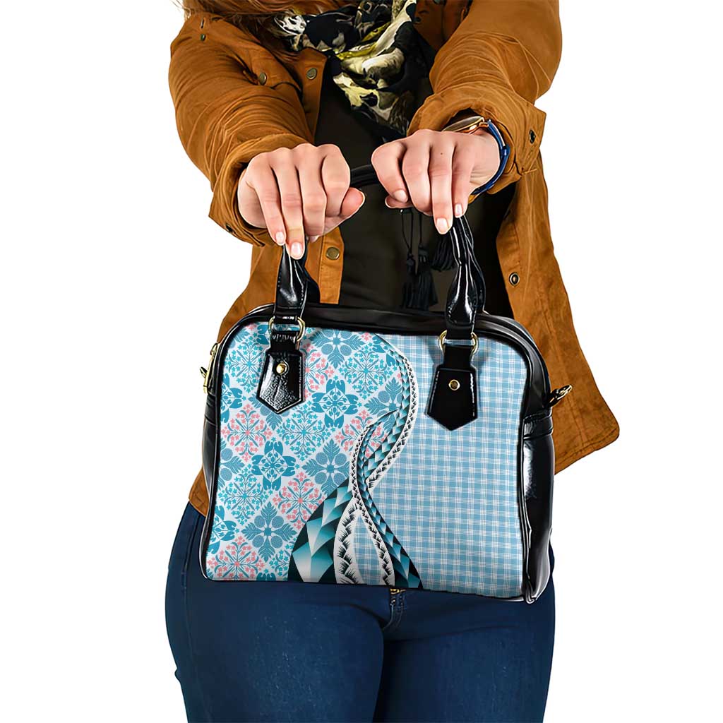 Aloha Vintage Palaka Floral Hawaiian Quilt Shoulder Handbag Uliuli Motif - Polynesian Pride