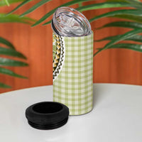 Aloha Vintage Palaka Floral Hawaiian Quilt 4 in 1 Can Cooler Tumbler Omaomao Motif - Polynesian Pride