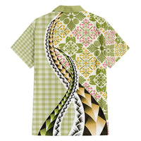 Aloha Vintage Palaka Floral Hawaiian Quilt Family Matching Tank Maxi Dress and Hawaiian Shirt Omaomao Motif - Polynesian Pride