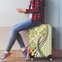 Aloha Vintage Palaka Floral Hawaiian Quilt Luggage Cover Omaomao Motif - Polynesian Pride
