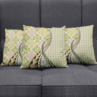 Aloha Vintage Palaka Floral Hawaiian Quilt Pillow Cover Omaomao Motif - Polynesian Pride