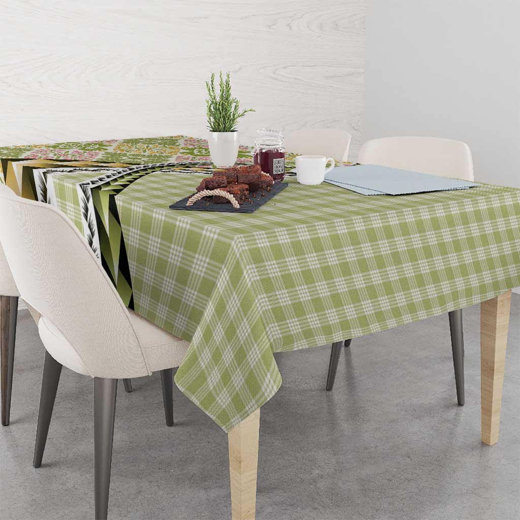 Aloha Vintage Palaka Floral Hawaiian Quilt Tablecloth Omaomao Motif - Polynesian Pride