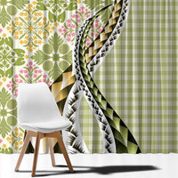 Aloha Vintage Palaka Floral Hawaiian Quilt Window Curtain Omaomao Motif - Polynesian Pride